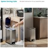 Home Zone Living 4 Gallon Slim Stainless Steel Kitchen Trash Can with Reeded Pattern, Step Pedal and Soft Close Lid, Silver - 2 of 4