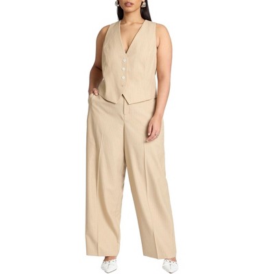 ELOQUII Women's Plus Size Pinstripe Trouser