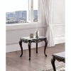 Sapphtopaz Traditional End Table with Carved Design Square Coffee Table with Curved Shape Legs Wood Side Table for Living Room, Bedroom - 2 of 4