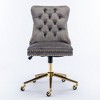 Ridstar Adjustable Swivel Home Office Chair with Gold Metal Base-Gray - 3 of 4