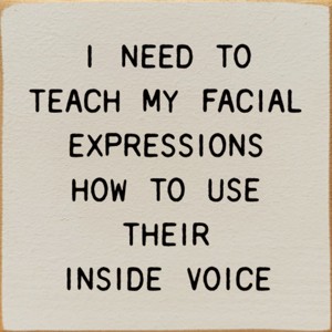 Slickblue Funny Facial Expression Wood Sign – Inside Voice Quote – 7x7 Rustic Wall Decor, Color Options - 1 of 3