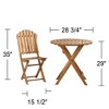 Teal Island Designs Rustic Wood 3-Piece Outdoor Bistro Table and Chairs Furniture Set Natural Folding Slat Curved Backs Round Tabletop for Patio - 4 of 4