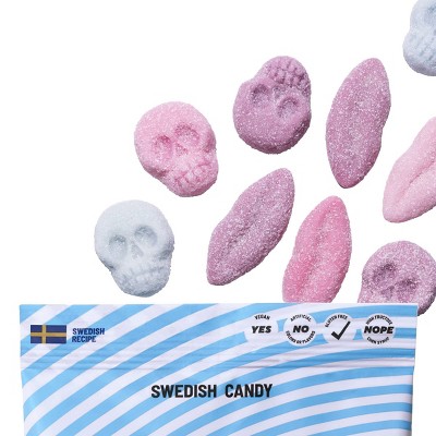 Sockerbit Swedish Candy Sour Foam Skulls & Lips - 2.82oz