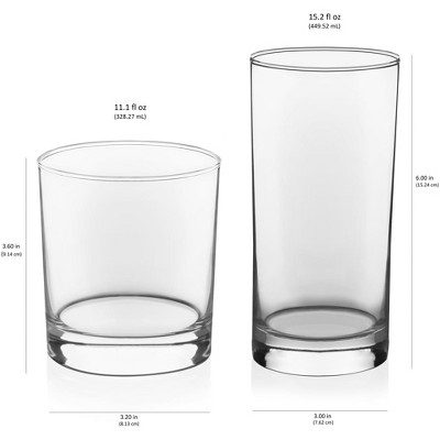 Libbey Province Clear Glass Tumbler and Rocks Set, 16-Piece