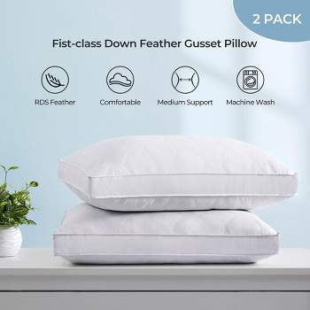 Peace Nest Goose Feather Bed Pillows 2 Pack