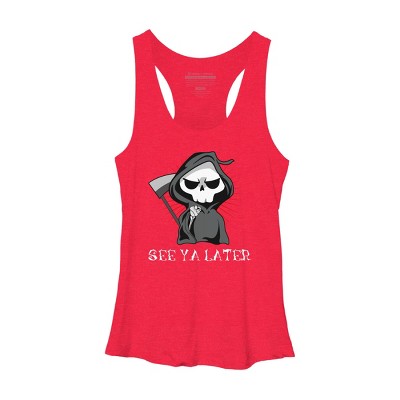 Women's Design By Humans See Ya Later Halloween T Shirt By thebeardstudio Racerback Tank Top