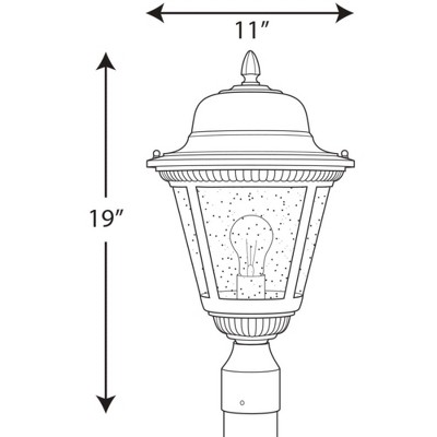 Westport Black Steel 19" Outdoor Post Lantern
