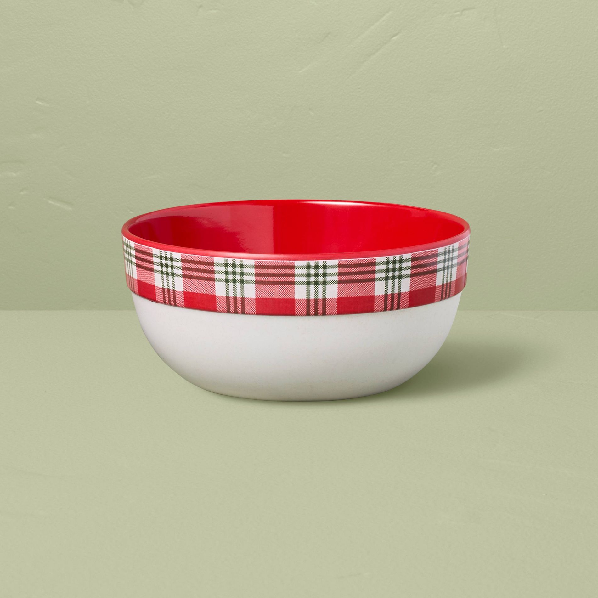 Melamine Cereal Bowl Christmas Red Plaid - Hearth & Hand™ with Magnolia