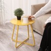 DOMETOUR Steel Outdoor Side Table Round Patio End Table with Adjustable Feet, Elegant Portable End Table for Garden Balcony Yard - 3 of 4