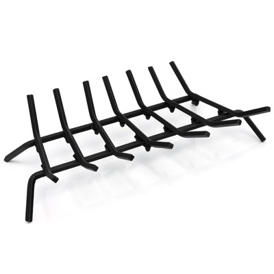 Tangkula 31/25/18-Inch Fireplace Log Grate Heavy Duty Solid Steel Fireplace Log Holder with 7 1/2" Steel Bars Indoor Outdoor Grill Fireplace Log Grate Black