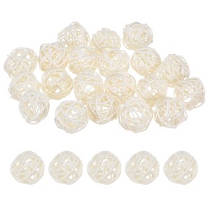 Unique Bargains Wicker Rattan Decorative DIY Crafts Balls 1.6 Inch 20 Pcs - 1 of 4