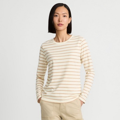 Lands' End Women's Relaxed Supima Cotton Long Sleeve Crew Neck T-Shirt