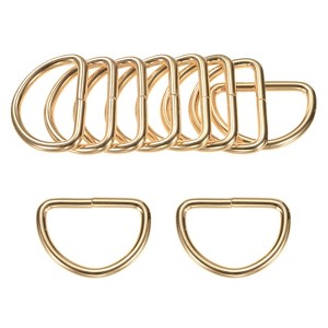 Unique Bargains Durable Multipurpose Iron Non-Welded Dee Rings Metal Buckle for Purse 10 Pcs - 1 of 4