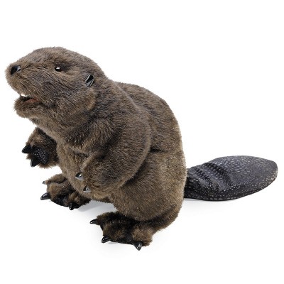 Folkmanis Soft Beaver Hand Puppet for Dramatic Play and Interactive Reading