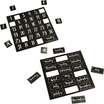 Photo 1 of Juvale 50 Pieces Calendar Magnets for Refrigerator, Whiteboard, Date, Month & Week Indicators