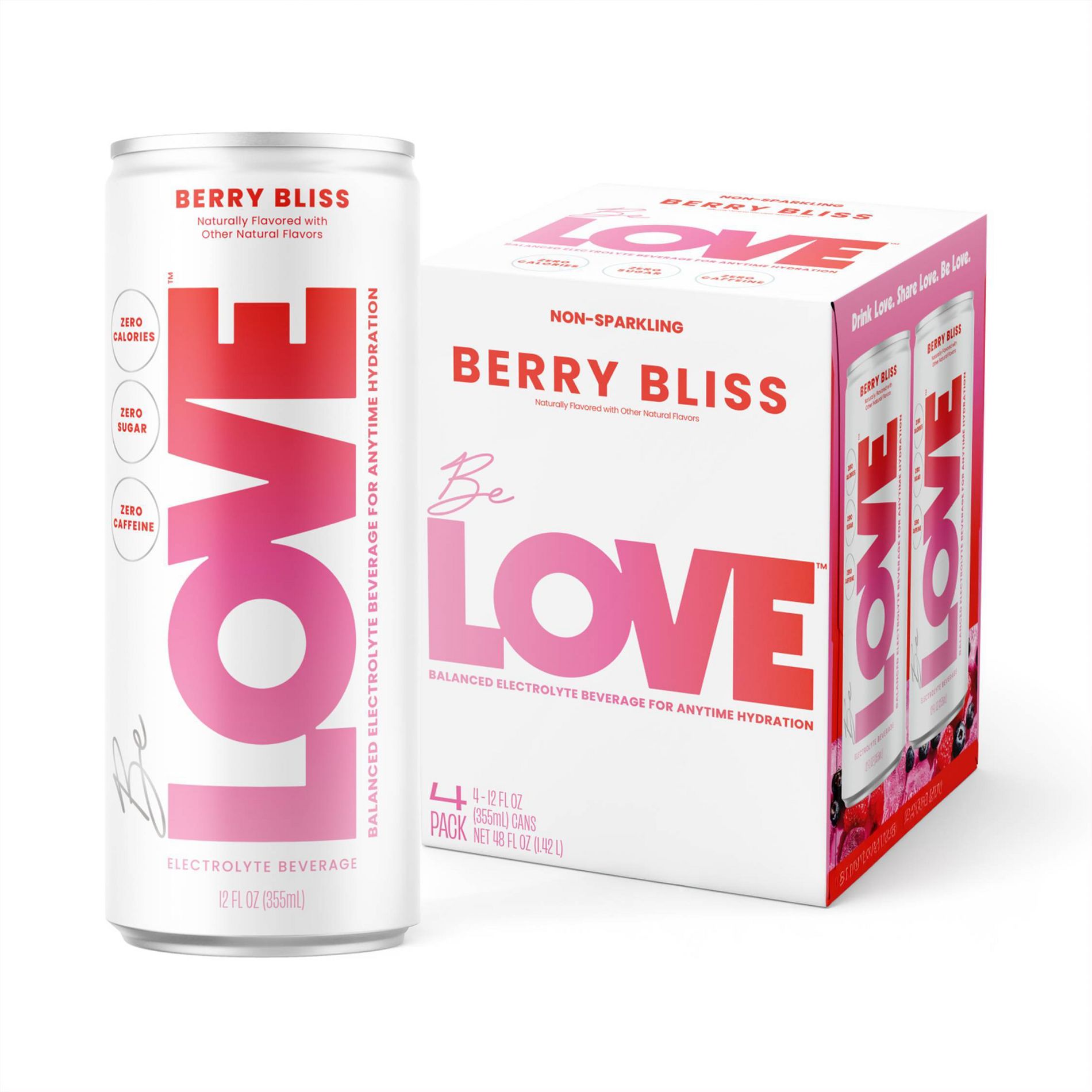 Be Love Berry Bliss&nbsp;Lightly Flavored Still Electrolyte Drink 4pk/12 fl oz