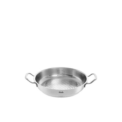 Berghoff Belly Shape 18/10 Stainless Steel 9.5 inches Deep Skillet 3.2qt,  Metal Lids, Fast, Evenly Heat, Induction Cooktop Ready