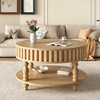 Airsurfer Medium Natural Wood Coffee Table Elegant Storage Coffee Table Living Room Centerpiece for Living Room Organization - 3 of 4