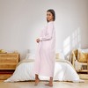 ADR Women's Cotton Nightgown, Long Sleeve Lace Trim Button Up Long Vintage Night Dress Gown - 3 of 4
