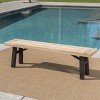 Airsurfer 63"L x 14"W x 17"H Outdoor Bench with Slat Panel Design and Acacia Wood Frame, Natural and Grey - 3 of 4