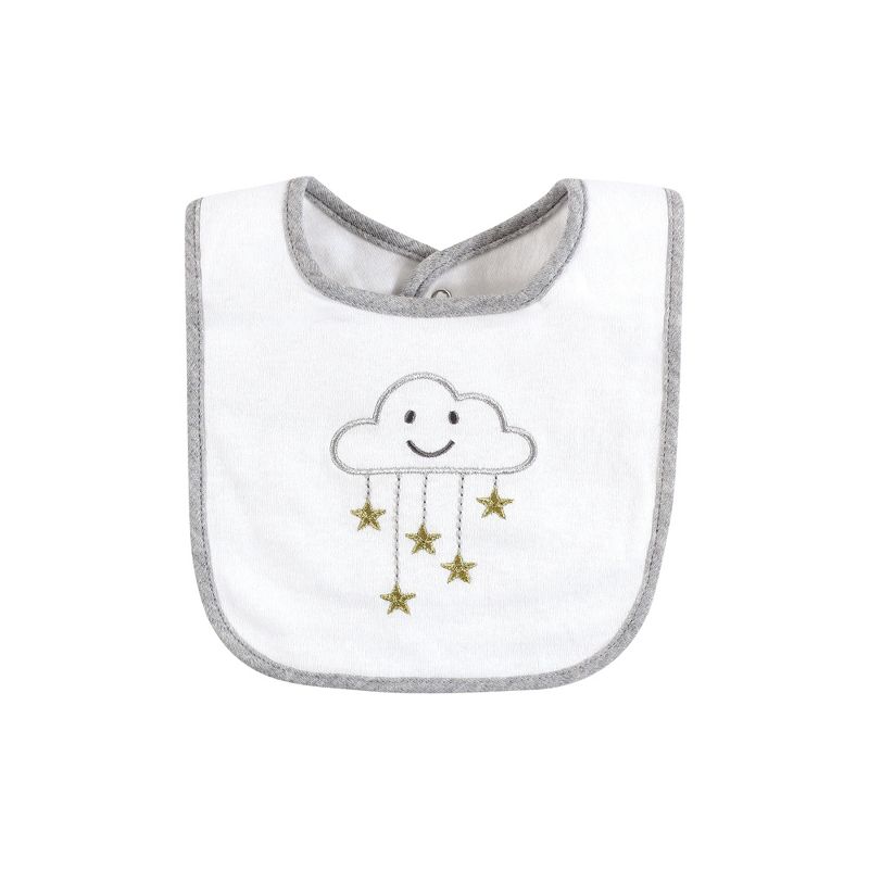 Hudson Baby Unisex Baby Cotton Bib and Sock Set, Gray Cloud, One Size, 6 of 7