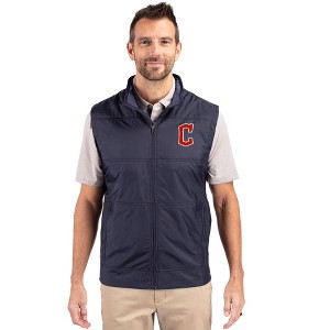 Cleveland Guardians1 Cutter & Buck Stealth Hybrid Quilted Mens Big and Tall Windbreaker Vest - 1 of 1