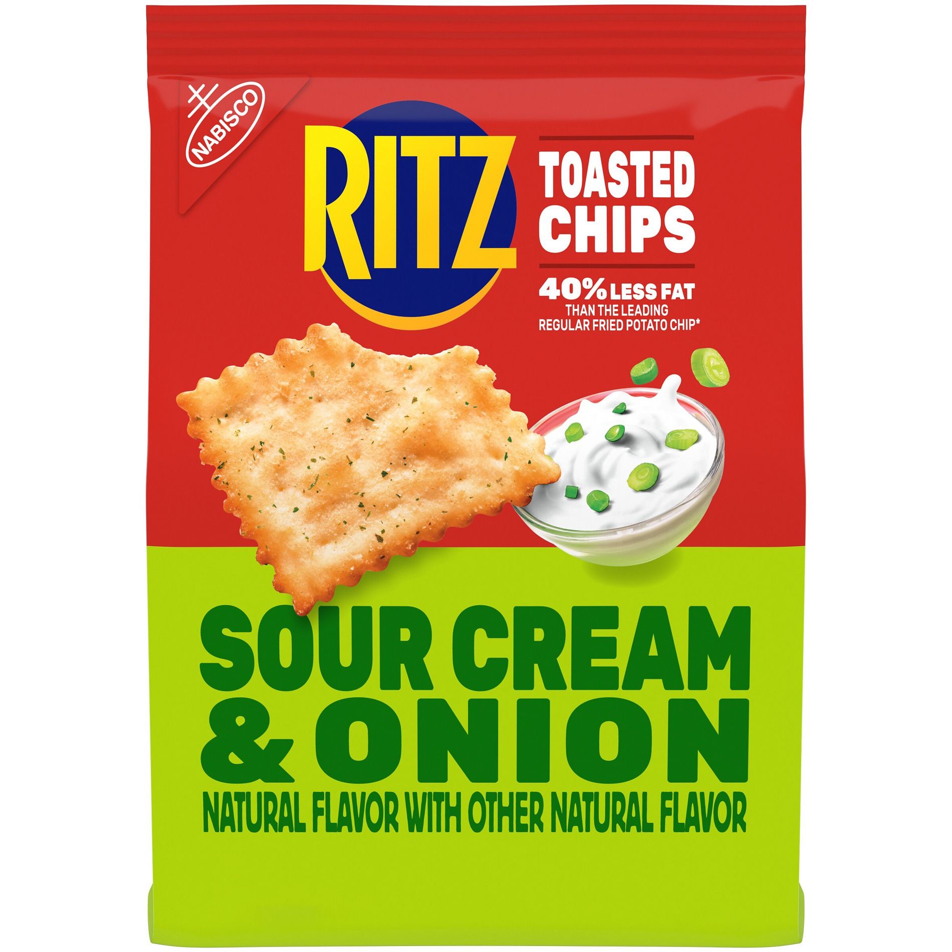 RITZ Toasted Chips Sour Cream and Onion Crackers Party Snacks - 8.1oz