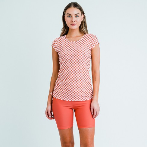 Lime Ricki Women's Pink Gingham Knotted Crop - 3x : Target