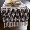 Design Imports  Colby Southwest Jacquard Fringe Table Runner, Dark Brown/Stone, 15X72" - 2 of 3