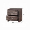 Vynxaria Contemporary 1pc Wooden Nightstand - Dark Oak Finish, Plank Pattern, 2 Drawers, Wood/Composite Wood/Veneer, Bedroom Beside Storage Furniture - 3 of 4
