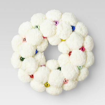 Multi Pom Mini Wreath Cream - Opalhouse™