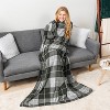 PAVILIA Fleece Wearable Blanket with Sleeves, Warm Cozy Soft Functional Lightweight Sleeved Throw Adults Men Women - 2 of 4