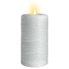 LumiPur 4"x8"  Signature Natural Glow Flickering Flameless LED Wax Pillar Candle Gray Fog - 3 of 4