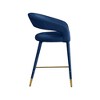 Meridian Furniture,Destiny Navy Velvet Stool - 4 of 4