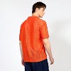 Campus Sutra Men Men's Tangerine Orange Oversized Geometric Shirt - 3 of 4
