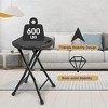 Folding 18in Bar Stool - Portable w/Handle, 600Lbs Capacity & Anti-Slip Feet for Kitchen Indoor Outdoor - 4 of 4