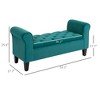Button-Tufted Storage Ottoman Bench, Upholstered Bench with Rolled Armrests for Living Room or Hallway - 3 of 4