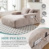 MOONMISS Chenille Interior Lazy Sofa Chaise longue Armchair with three pillows and armrests Sleeping Sofa Bed - 4 of 4