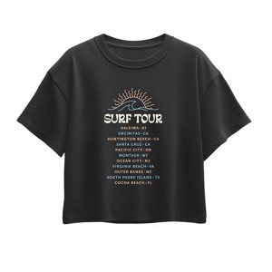 Girls' Instant Message Surf Tour Short Sleeve Boxy Graphic T-Shirt