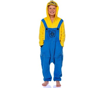 Minions Boys' Kigurumi Union Suit Fleece Pajamas – Stuart & Kevin Designs - 1 of 4
