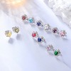 Heart Rose Birthstone Stud Earrings: - 3 of 4
