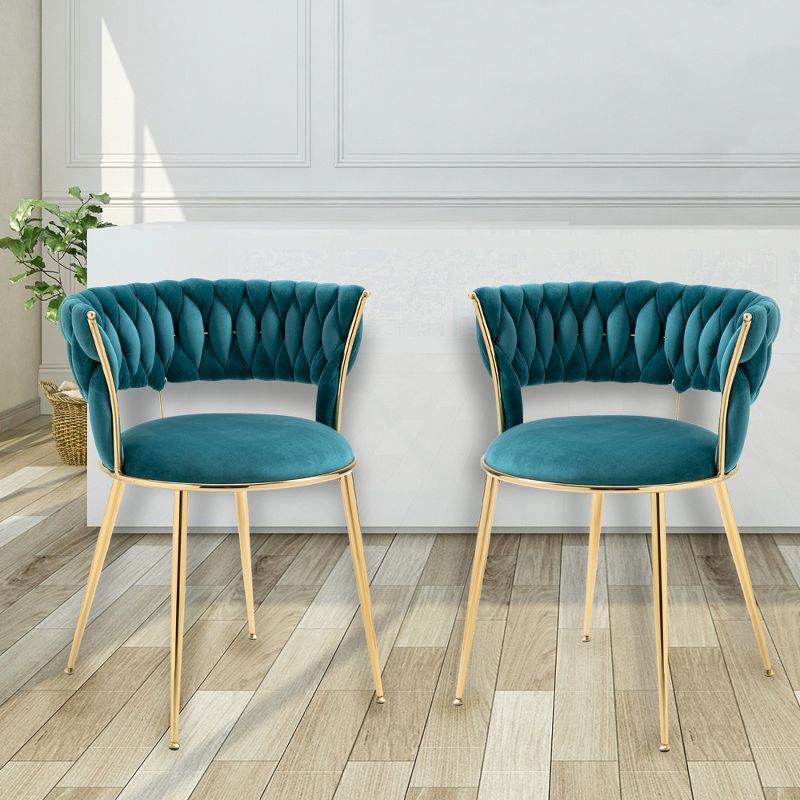 Set of 2 Modern Velvet Upholstered Accent Chair with Tufted Backrest-ModernLuxe, 1 of 14