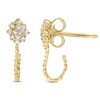 Haus of Brilliance 14K Yellow Gold Plated Silver 1/10 Ctw Diamond Cluster and Beaded Hoop Earrings - 3 of 4