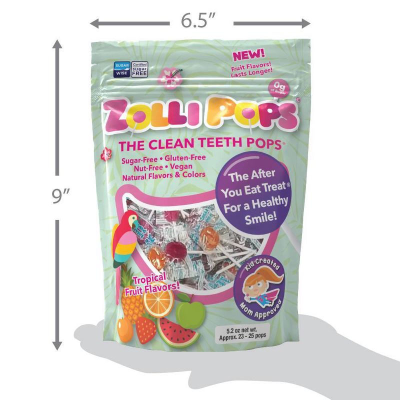 Zolli Pops Tropical Sugar Free Lollipops Candy Double - 5.2oz/2pk, 4 of 9