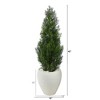 Nearly Natural 3.5-ft Mini Cedar Artificial Pine Tree in White Planter UV Resistant (Indoor/Outdoor) - image 2 of 4