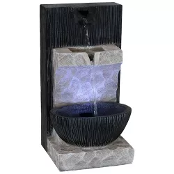 Sunnydaze Indoor Home Office Decorative Tranquil Basin Tabletop Water Fountain Feature with LED Light - 13"