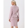 INSPIRE CHIC Women's Business Long Sleeve Notched Lapel Peplum Blazer Pencil Skirt Suit Set 2 Pcs - 3 of 4