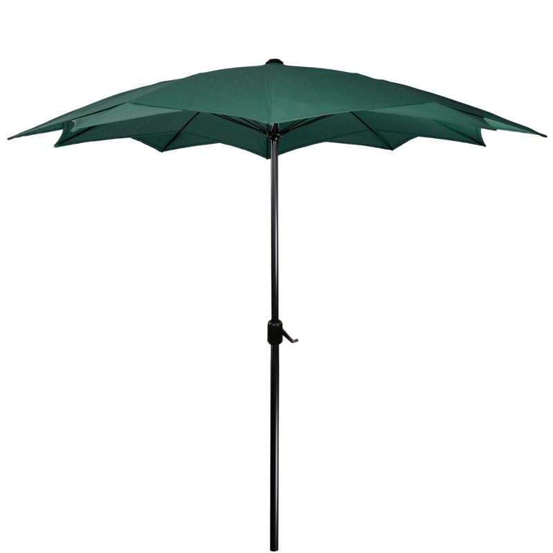 Northlight 8.5ft Outdoor Patio Lotus Umbrella with Hand Crank, Green, 4 of 7