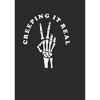 Women's CHIN UP Halloween Creepin' Real Skeleton T-Shirt - 2 of 4
