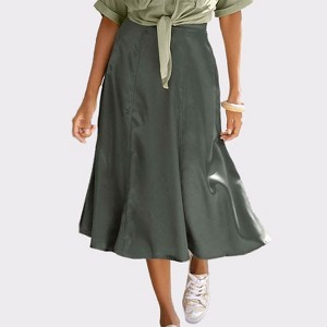 Women's Satin Look Midi Skirt - LASCANA - 1 of 4